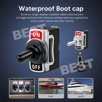 10pcs 12 Volt Toggle Flick Switch Waterproof ON/OFF Car Dash Light Metal Boot - view 4