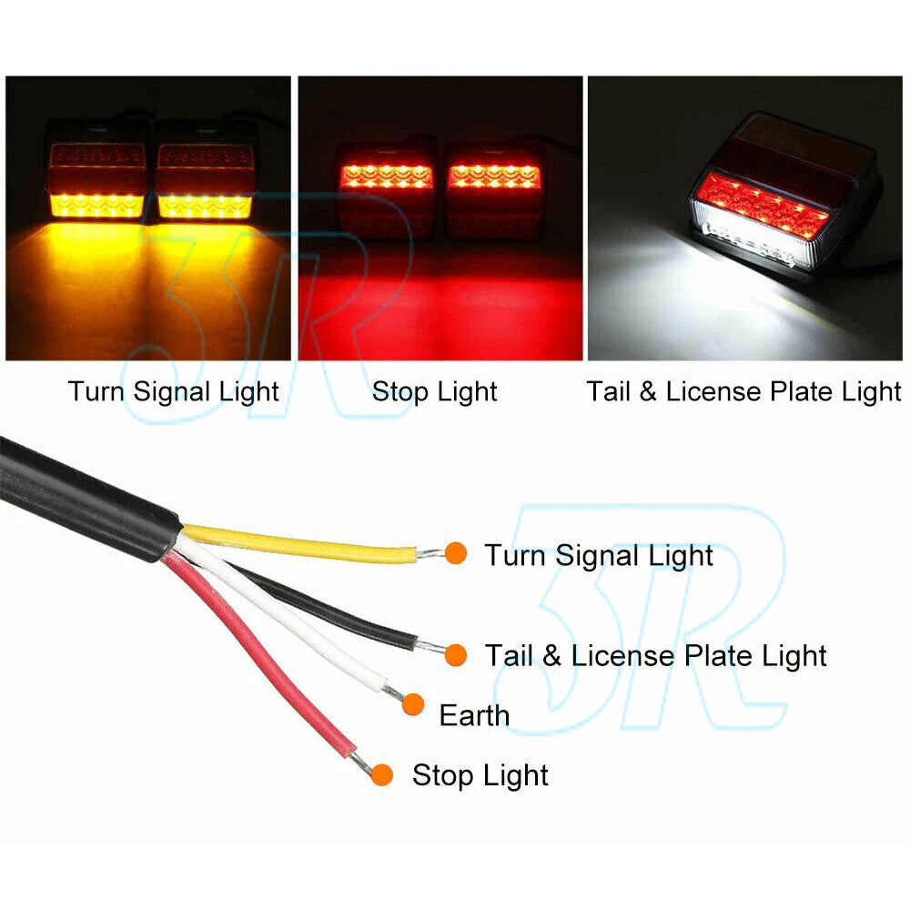 2X Submersible Waterproof 32 LED Stop Tail Lights Kit Boat Truck Trailer lights - view 2