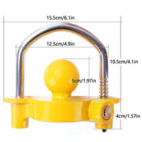 Trailer Parts Coupling Lock Universal Hitch Tow Ball 2 Keys Caravan Antitheft - view 7
