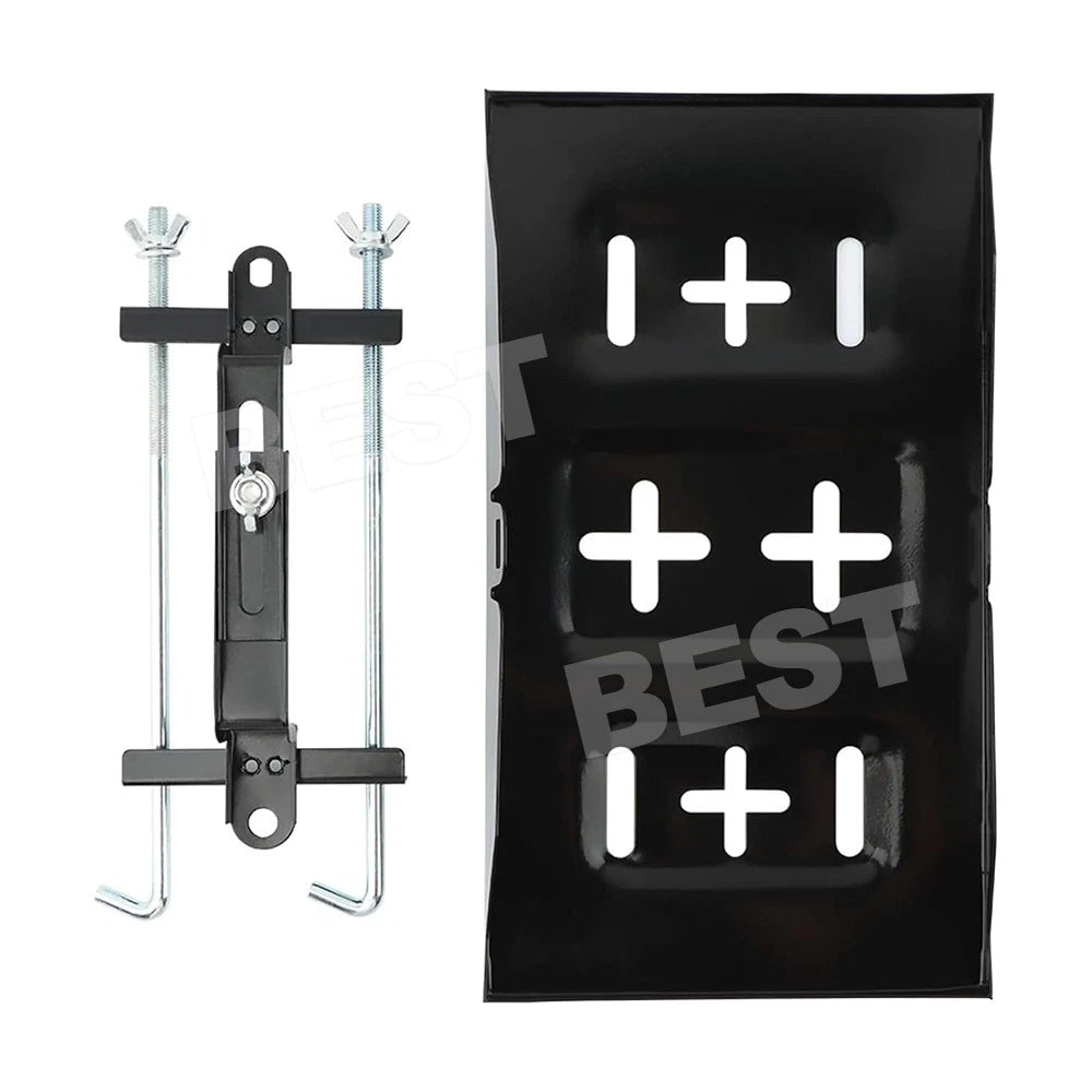 Universal Metal Car Battery Tray Adjustable Hold Down Clamp Bracket Kit Cycle - view 1