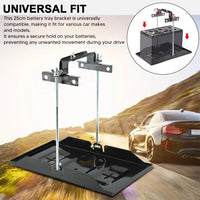 Universal Metal Car Battery Tray Adjustable Hold Down Clamp Bracket Kit Cycle - view 3