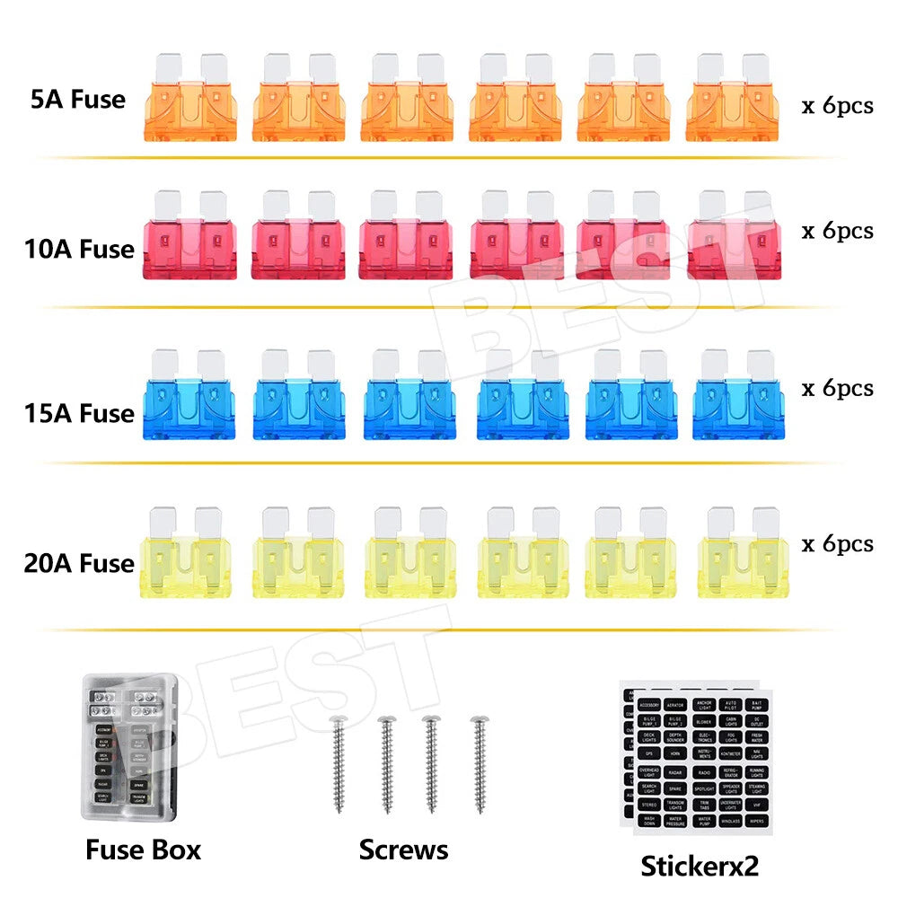 12 Way Auto LED Blade Fuse Box Block Holder 12V 32V Car Power Distribution Relay - view 1