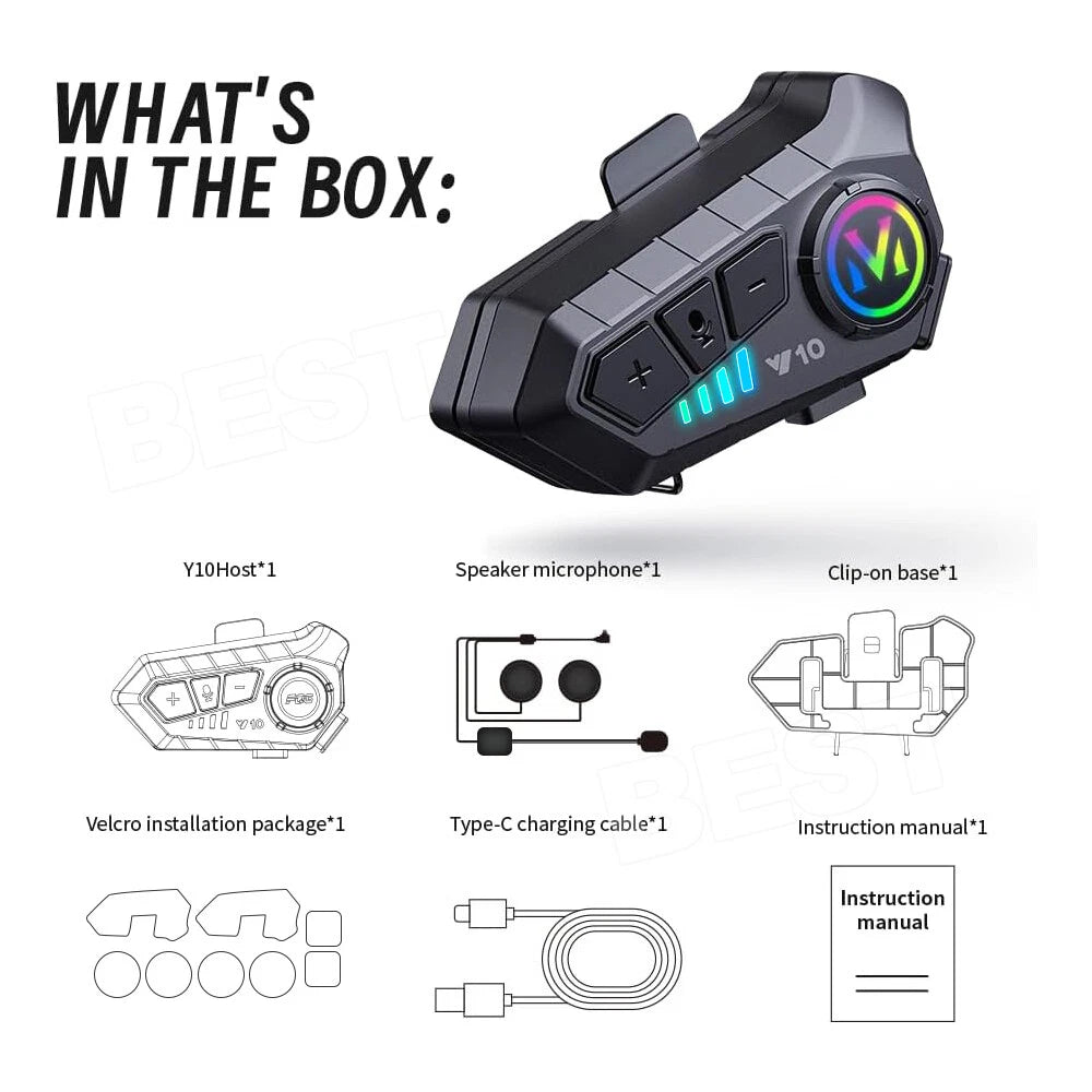 HiFi Bluetooth Motorcycle Helmet Headset Wireless call Motorbike Headphone - view 7