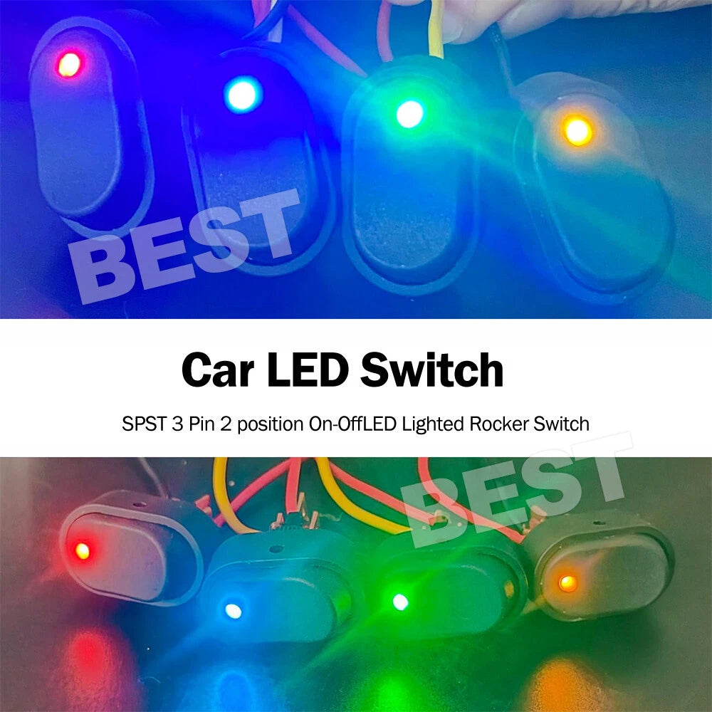 8pcs 12V 30A Heavy Duty Red LED OFF/ON Rocker Toggle Switch Car Motor Boat - view 1