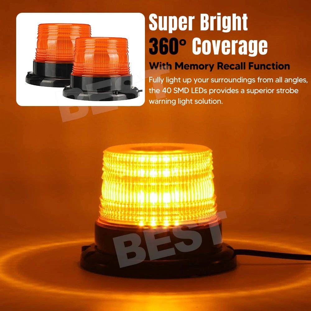 2PCS LED Beacon Flashing Lights Magnetic Strobe Emergency Warning Light Lamp 12V - view 4