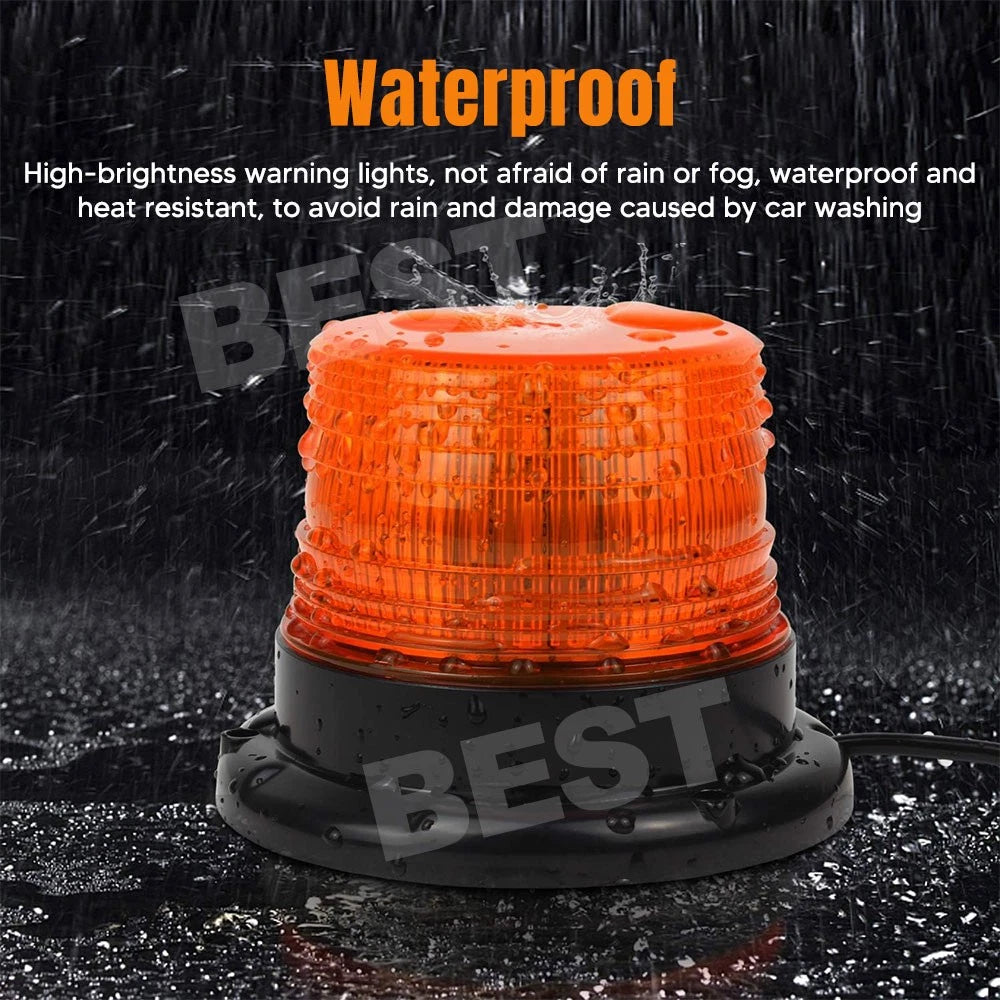 2PCS LED Beacon Flashing Lights Magnetic Strobe Emergency Warning Light Lamp 12V - view 5