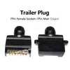 7 Pin Flat Trailer Plug Male Female Socket Set Caravan Boat Adaptor Connector