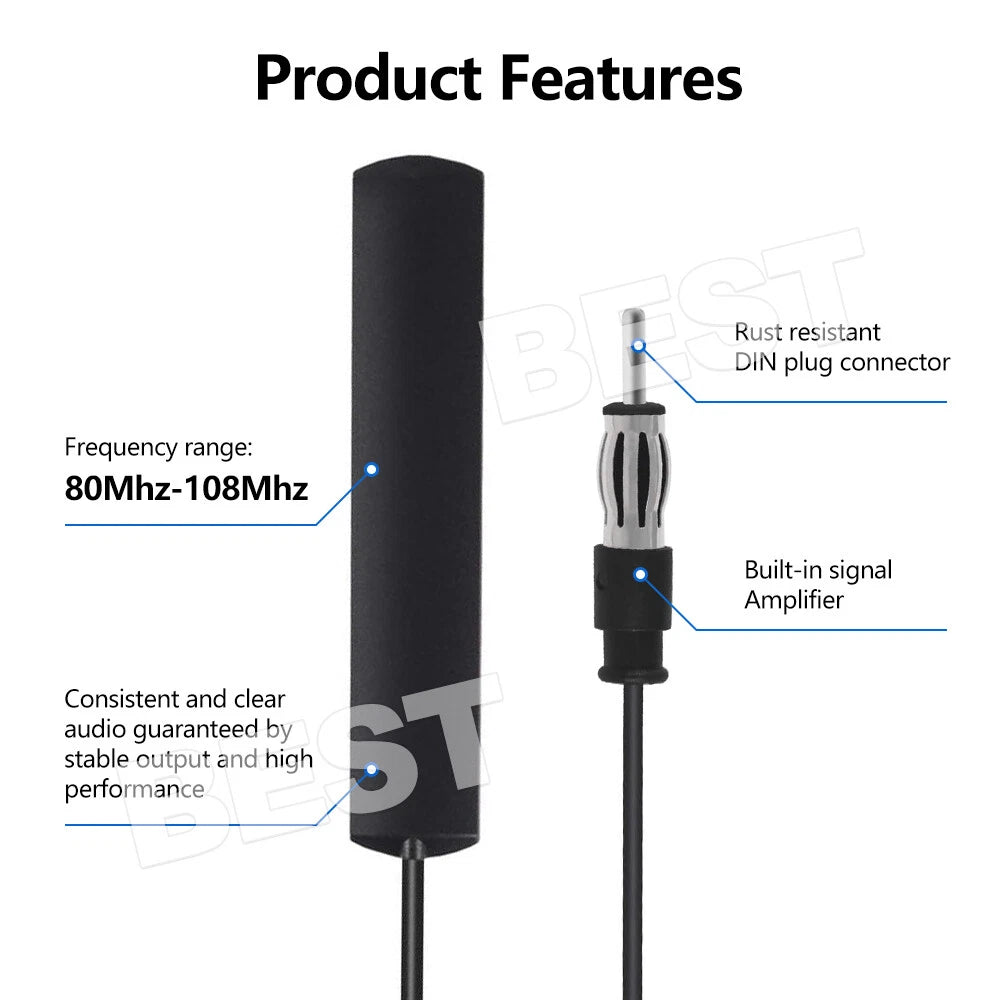 Hidden Antenna Radio Stereo AM FM Stealth for Vehicle Car Truck Motorcycle - view 2