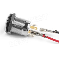 4X 12V 12mm Car Boat Push Button Metal Momentary Switch LED Light Waterproof - view 5