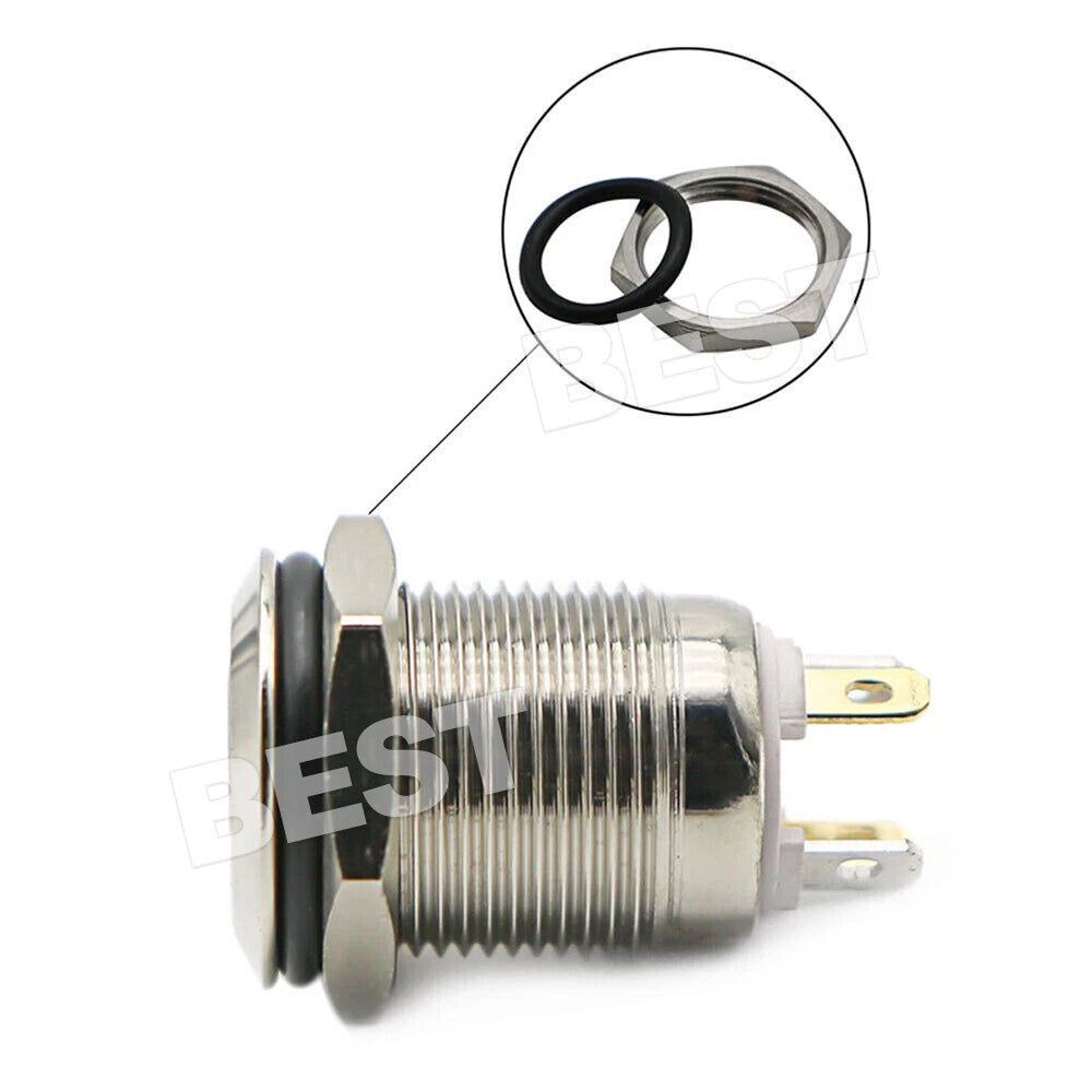 4X 12V 12mm Car Boat Push Button Metal Momentary Switch LED Light Waterproof - view 6