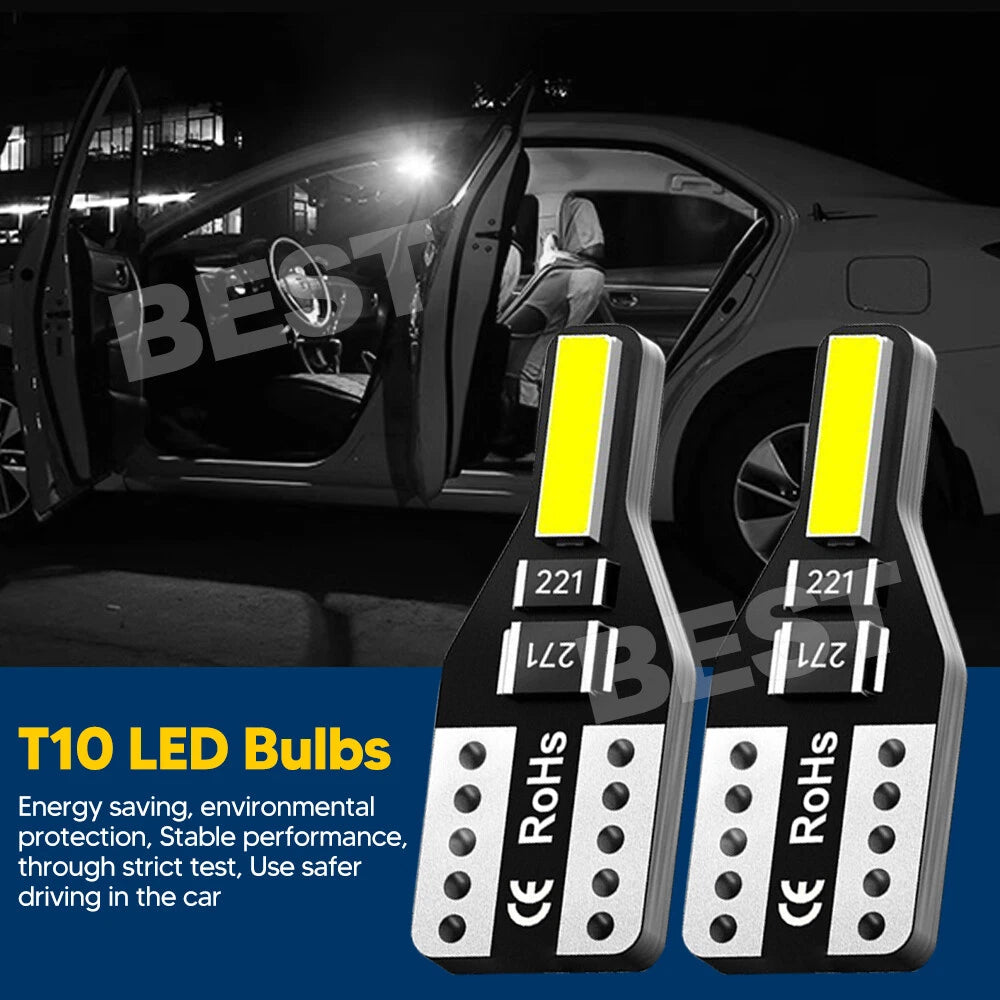 10pcs Canbus T10 LED 7020 SMD White Car Side Wedge Light Globe Bulbs 194 168 W5W - view 1