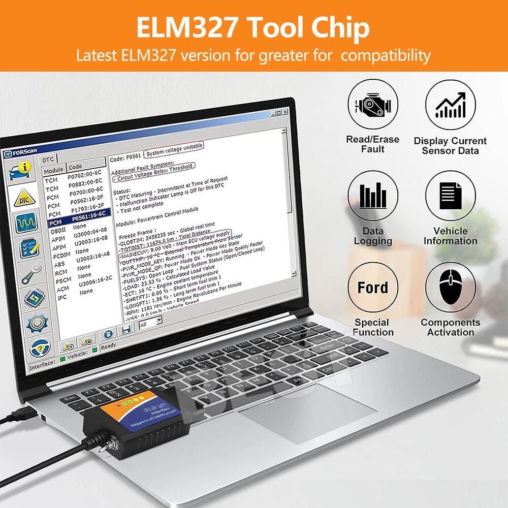 For Ford Forscan ELM327 USB Modified OBD2 Scanner MS-CAN HS-CAN Code Reader - view 1
