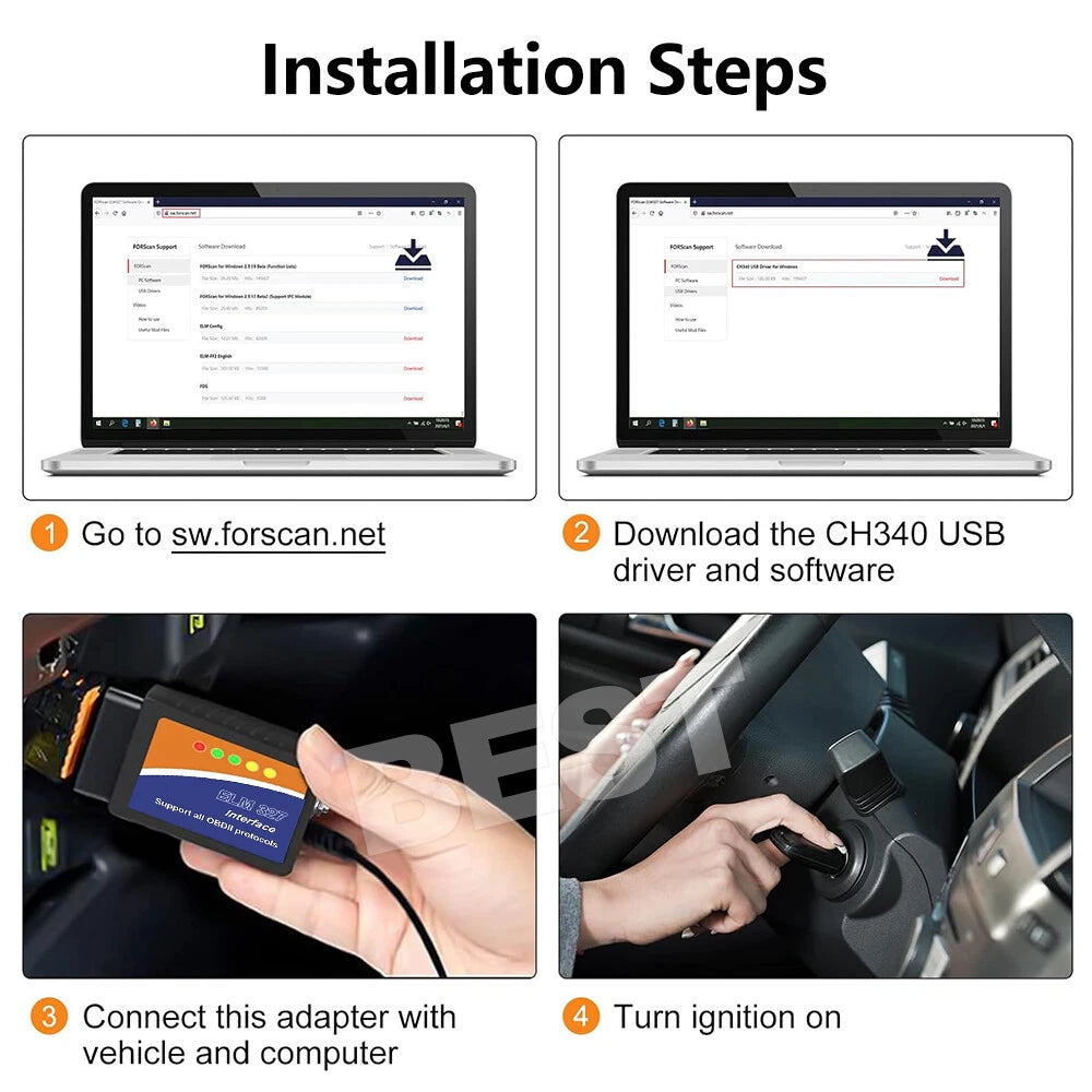 For Ford Forscan ELM327 USB Modified OBD2 Scanner MS-CAN HS-CAN Code Reader - view 9