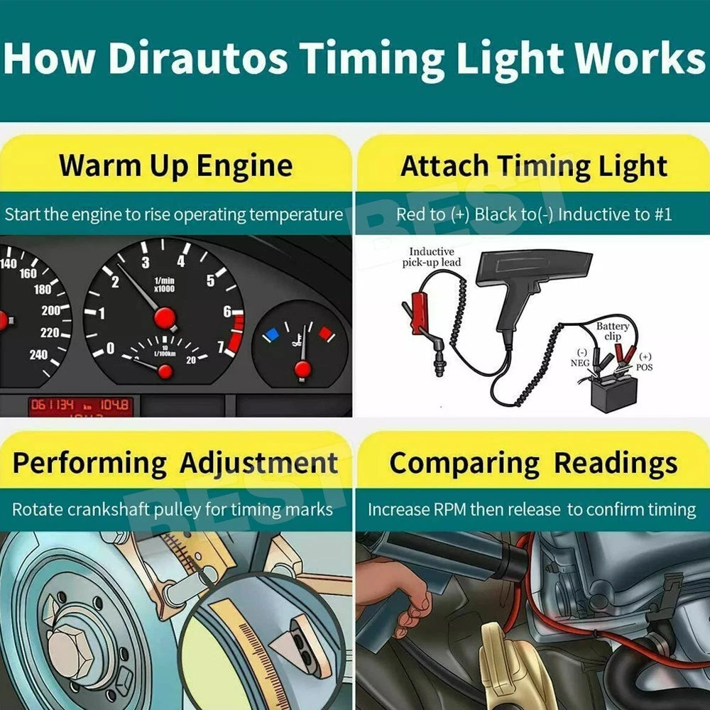 Auto Petrol Engine Ignition Inductive Timing Light Xenon Lamp Strobe Tester Gun - view 6