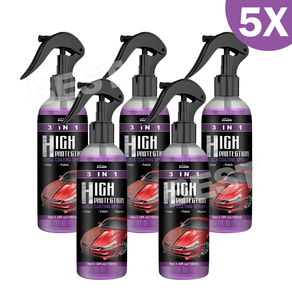 3in1 High Protection Quick Car Coat Ceramic Coating Spray Hydrophobic 100ML Set - view 13