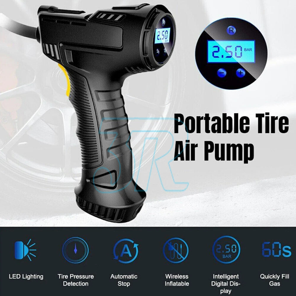 Automatic Cordless Car Tyre Inflator Handheld LCD Digital Air Compressor Pump - view 2