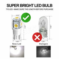 10x T10 LED W5W 194 168 5SMD Car Wedge Tail Parking Plate Light Bulb 12V - WHITE - view 2