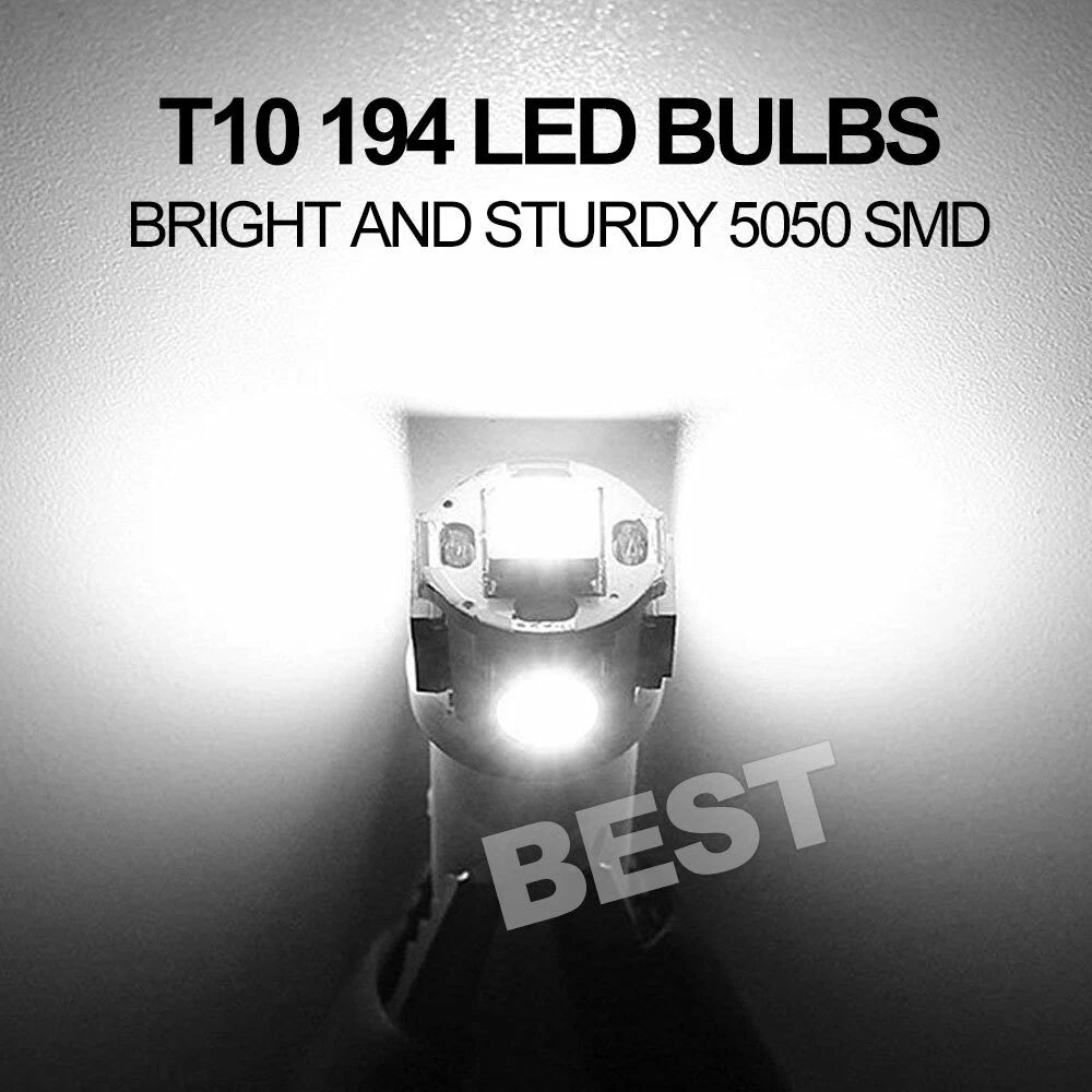 10x T10 LED W5W 194 168 5SMD Car Wedge Tail Parking Plate Light Bulb 12V - WHITE - view 7