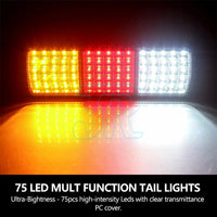 2x 75 LED Tail Lights Stop Indicator Reverse Lamp 12V Trailer Truck Ute Light - view 2