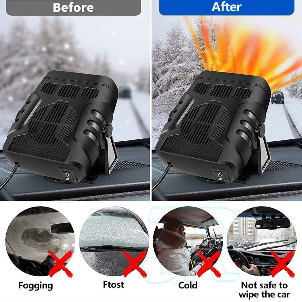 12V Portable Auto Car Heater Defroster Demister 120W Electric Heater Cooling Fan - view 4