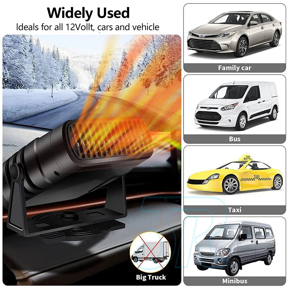 12V Portable Auto Car Heater Defroster Demister 120W Electric Heater Cooling Fan - view 7