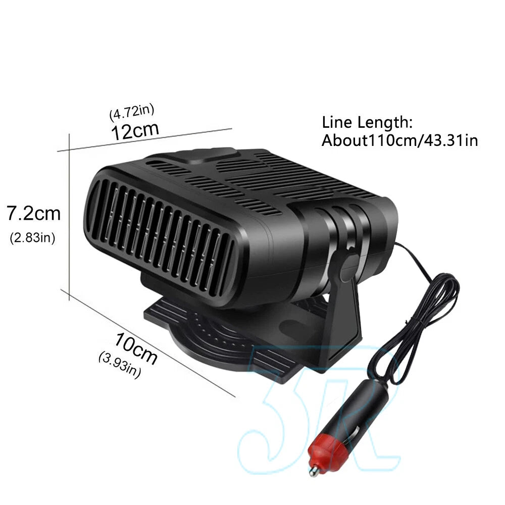 12V Portable Auto Car Heater Defroster Demister 120W Electric Heater Cooling Fan - view 8