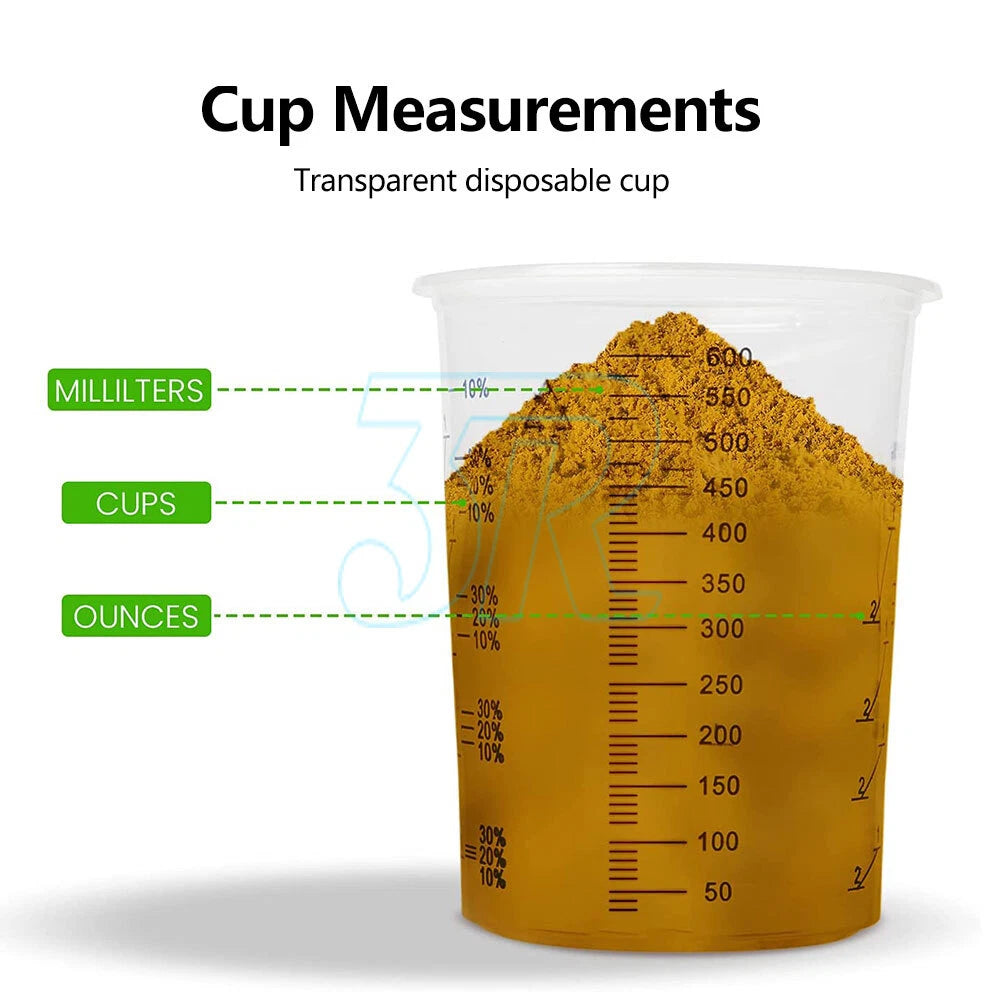 Graduated Paint Measuring Cups Resin Epoxy Ratios Mixing Cup Kits - view 2