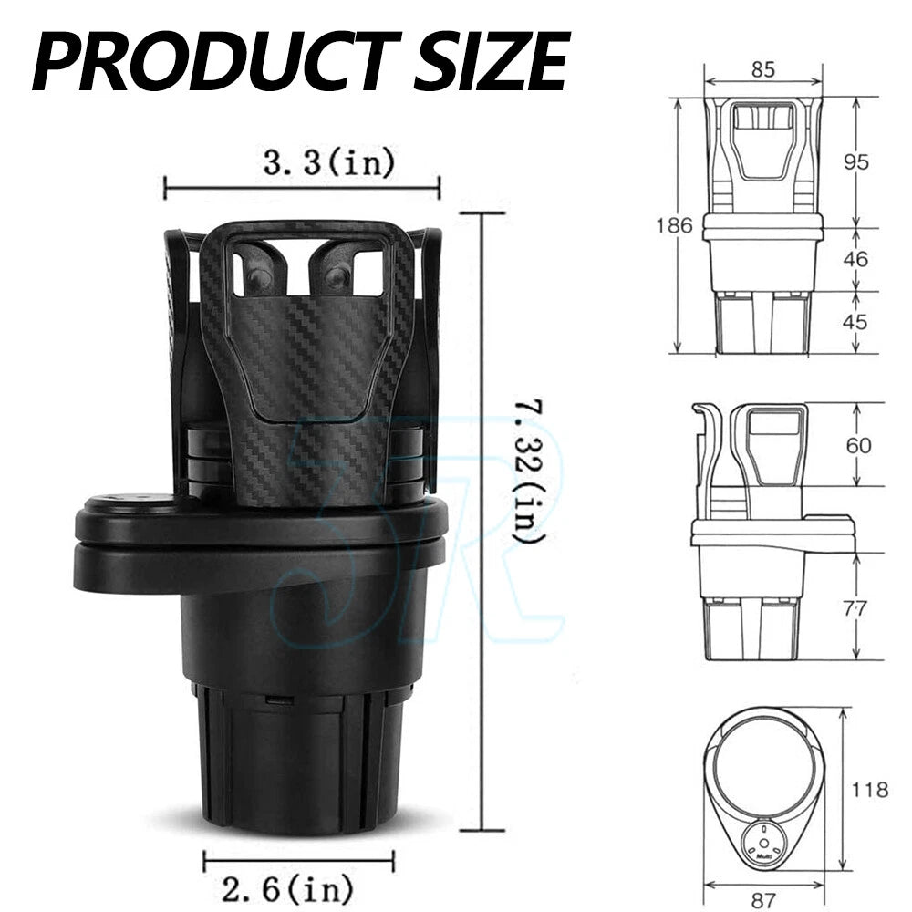 Adjustable 2in1 Car Seat Cup Holder Water Bottle Drink Coffee Cleanse Storage - view 2