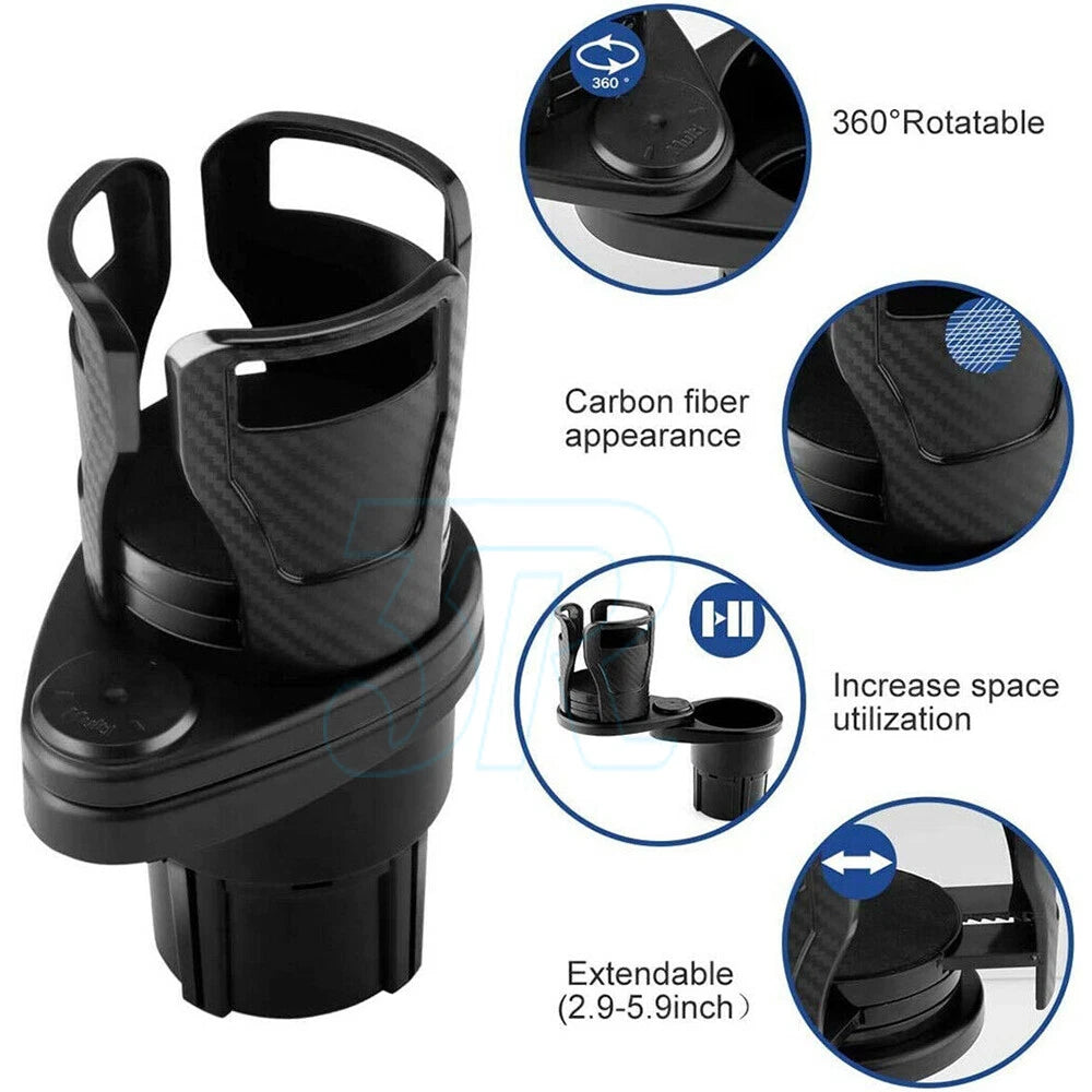 Adjustable 2in1 Car Seat Cup Holder Water Bottle Drink Coffee Cleanse Storage - view 7
