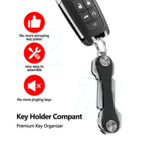 Smart Key Holder Organizer Compact Pocket Size Folder Keychain Ring Aluminium - view 1