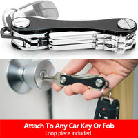 Smart Key Holder Organizer Compact Pocket Size Folder Keychain Ring Aluminium - view 2