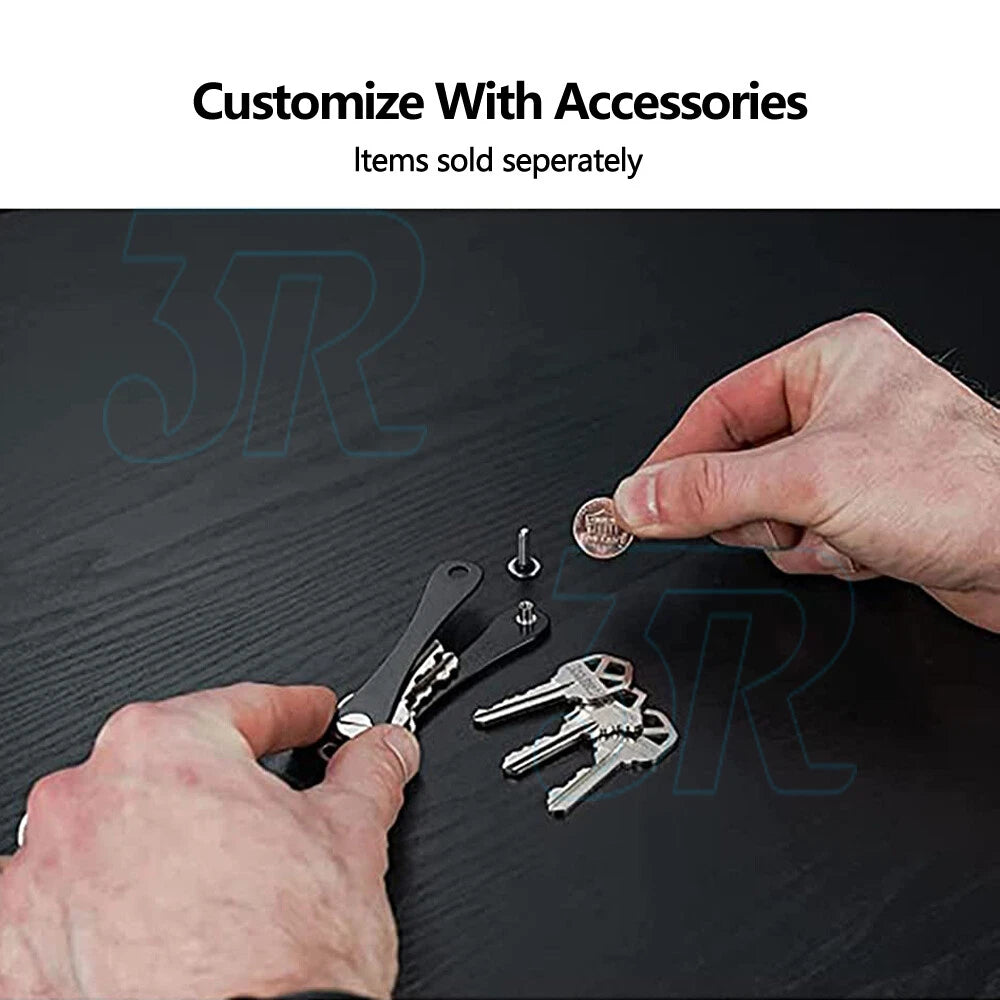 Smart Key Holder Organizer Compact Pocket Size Folder Keychain Ring Aluminium - view 4