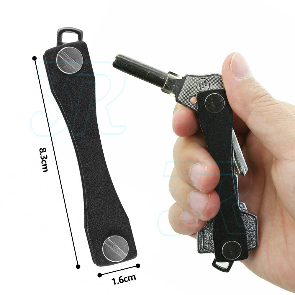 Smart Key Holder Organizer Compact Pocket Size Folder Keychain Ring Aluminium - view 5