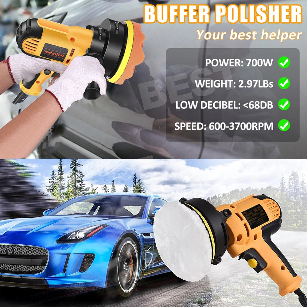 700W Electric Car Polisher 125mm Portable Polishing Machine Waxer