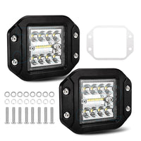 2x 5inch Osram Flush Mount Square LED Work Light 4x4 Reverse Lamp 12V - view 2