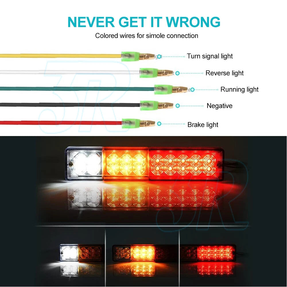 2x Trailer lights 20 LED STOP TAIL INDICATOR TRUCK CAMPER LIGHT UTE 4WD 12V - view 7