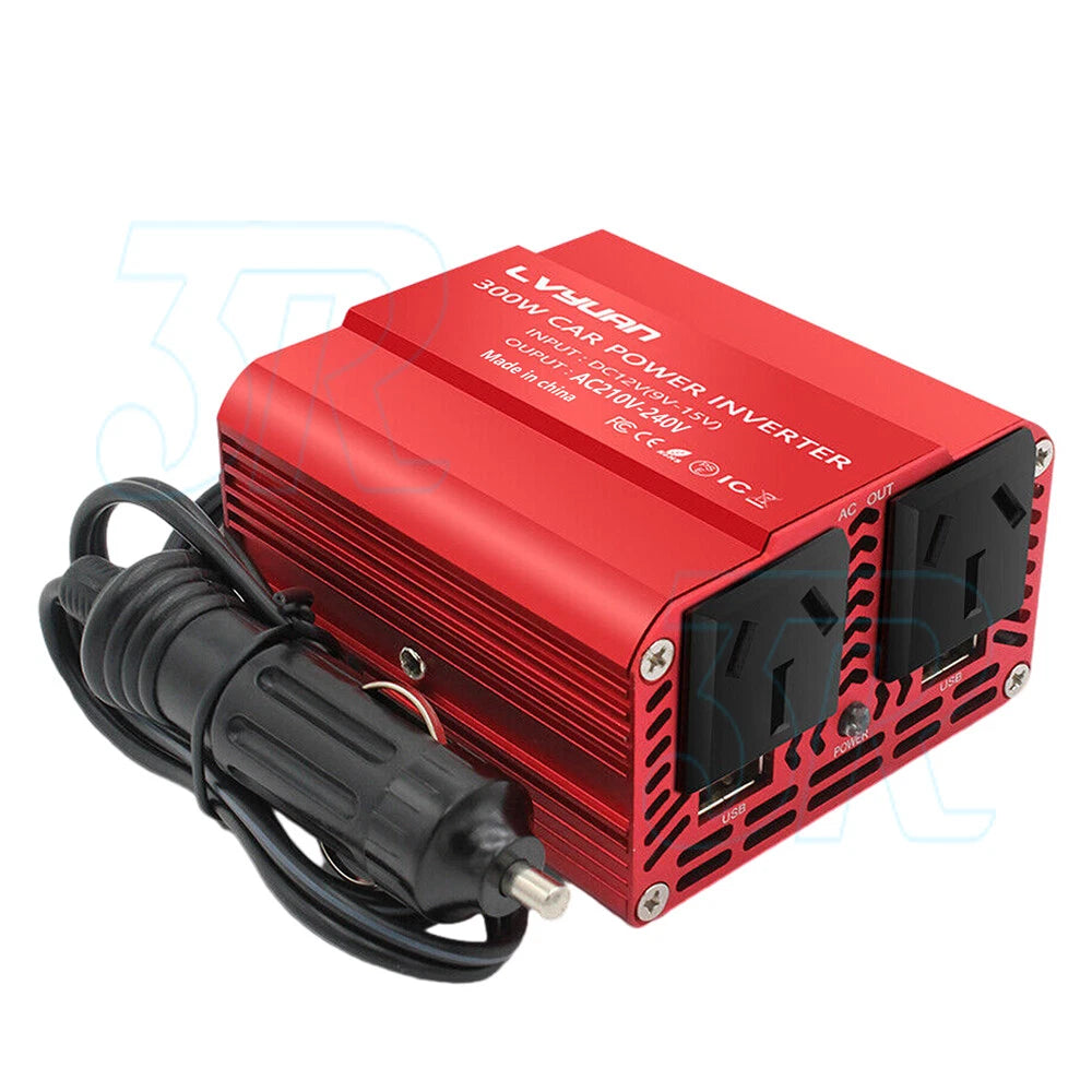 300W Power Inverter Car Converter Charger Adapter DC 12V to AC 240V 2USB 2Socket - view 8