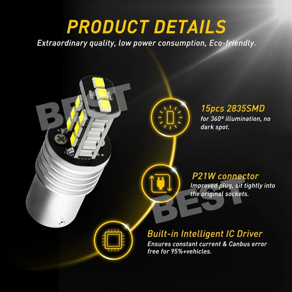 4x BAY15D 15 LED 1157 DUAL FILAMENT BRAKE STOP TAIL LIGHT BULBS GLOBE - view 1