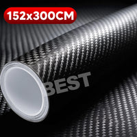 152x300/70CM 4D BLACK CARBON FIBER FIBRE CAR VINYL WRAP FILM ROLL AIR RELEASE - view 9