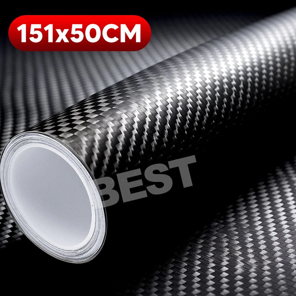 152x300/70CM 4D BLACK CARBON FIBER FIBRE CAR VINYL WRAP FILM ROLL AIR RELEASE - view 11