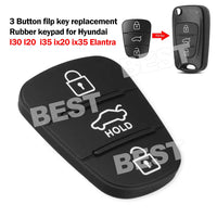 2PCS For Hyundai i30 i20 Elantra 3 Button Flip Key Replacement Remote Rubber Pad - view 2
