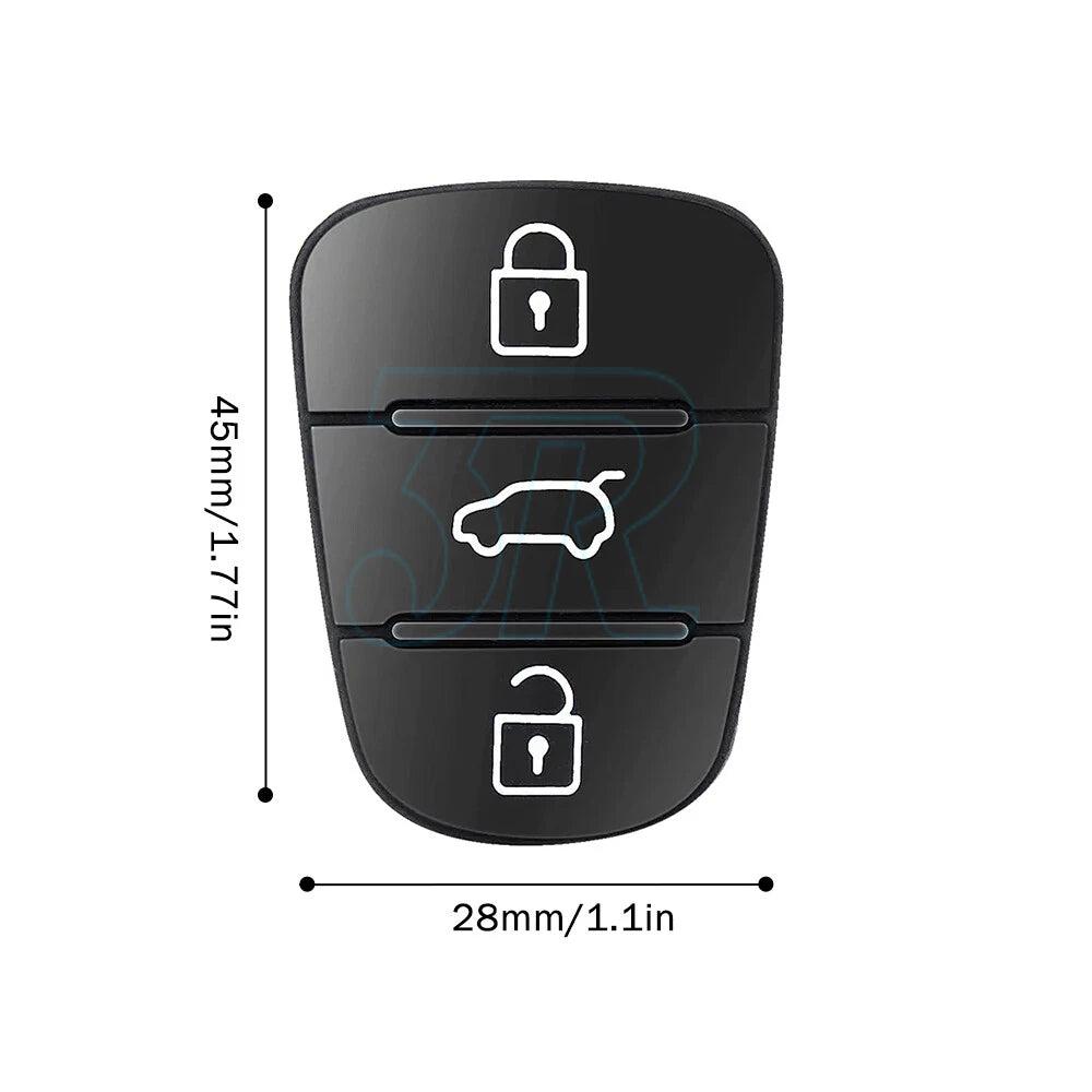 2PCS For Hyundai i30 i20 Elantra 3 Button Flip Key Replacement Remote Rubber Pad - view 3