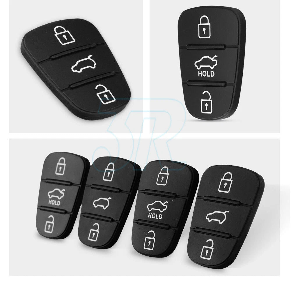 2PCS For Hyundai i30 i20 Elantra 3 Button Flip Key Replacement Remote Rubber Pad - view 7
