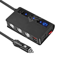 3 Way 12V USB Car Cigarette Splitter Lighter Charger Socket Adapter Plug Power - view 2
