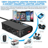 3 Way 12V USB Car Cigarette Splitter Lighter Charger Socket Adapter Plug Power - view 8