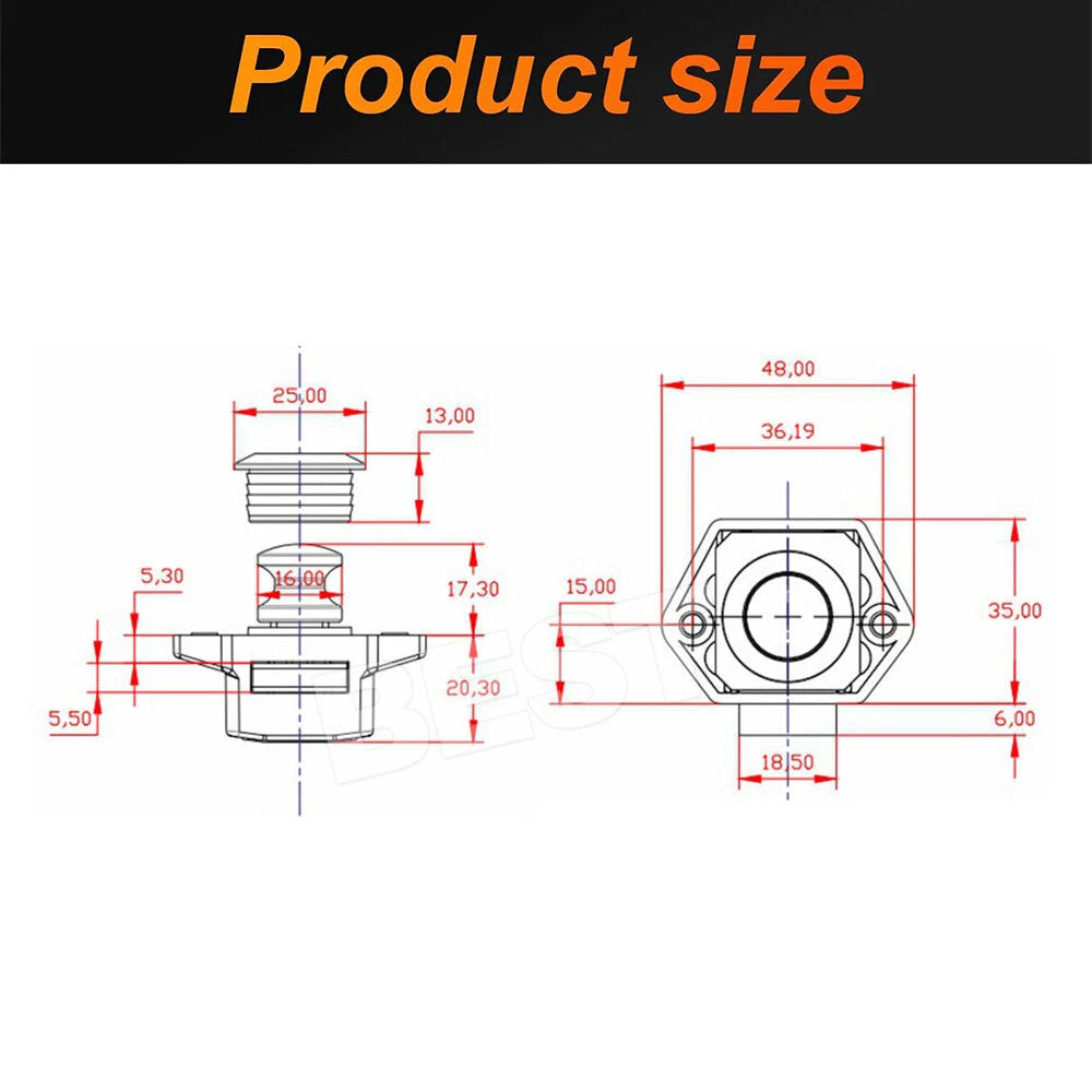 20pcs Push Button Drawer Cupboard Door Catch Lock Caravan RV Cabinet Latch Knob - view 5
