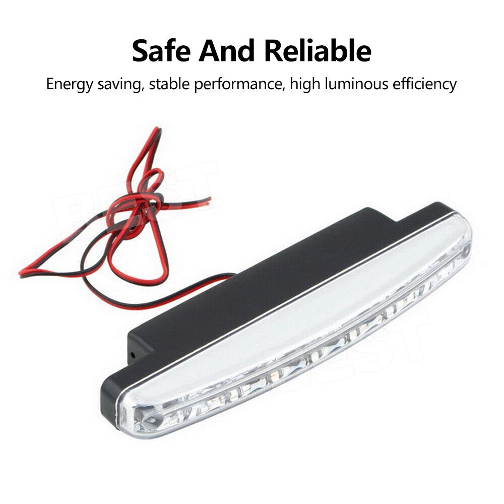 2X 8 LED Car Daylight Driving Light DRL Daytime Running Bright Head Lamp Lights - view 2