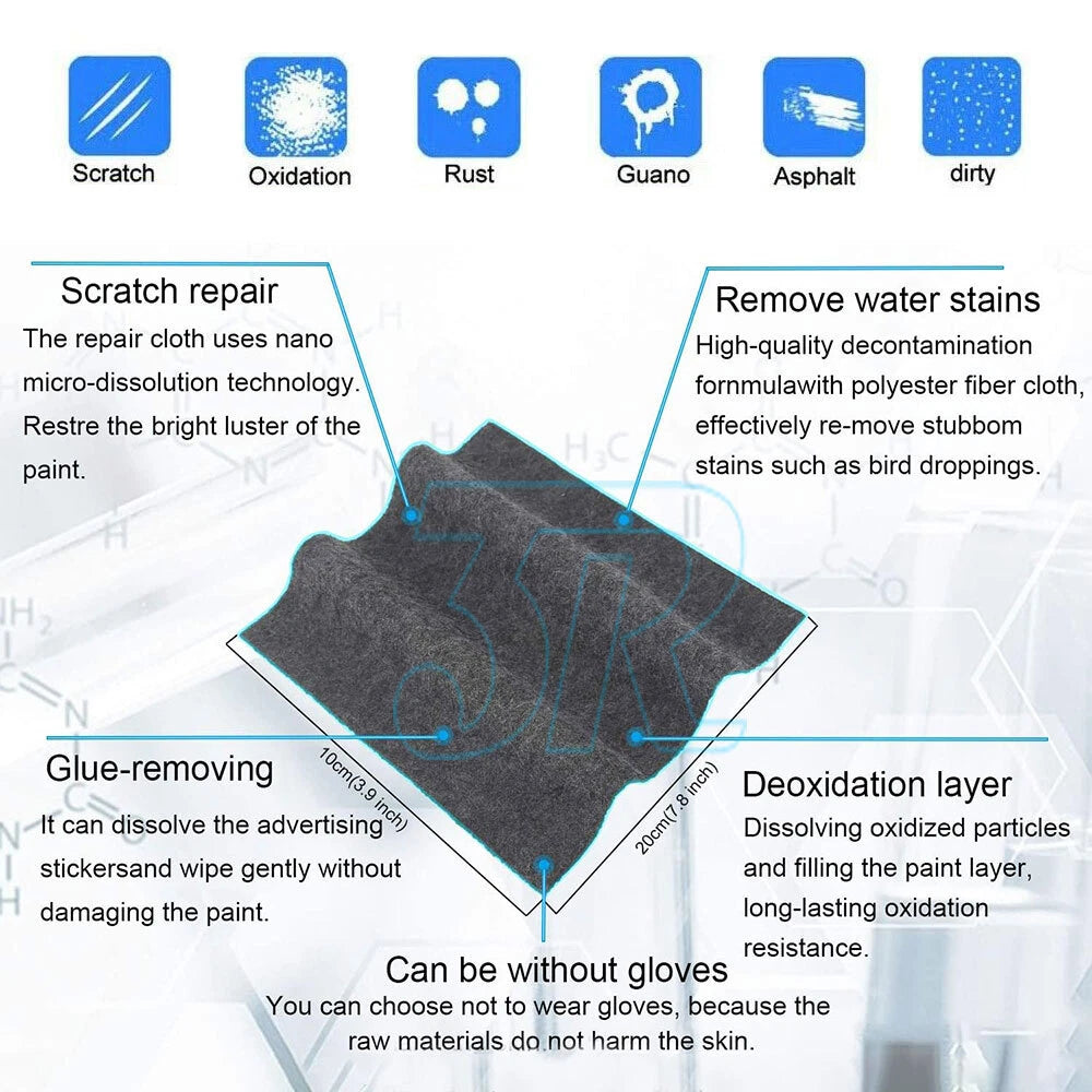 6Pcs Nano Magic Car Scratch Remover Cloth Polish Scuffs Surface Dirty removal - view 2