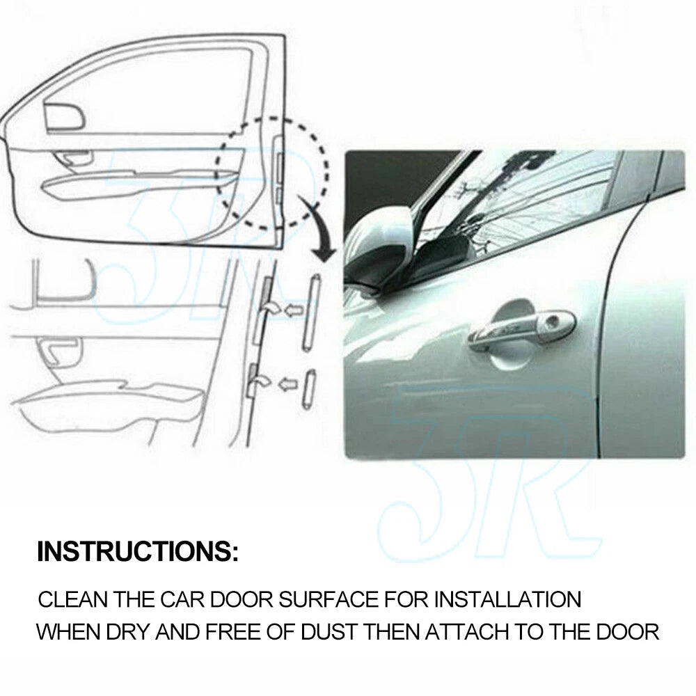 8PCS Clear Car Side Door Edge Defender Protector Trim Guard Protection Strip - view 3