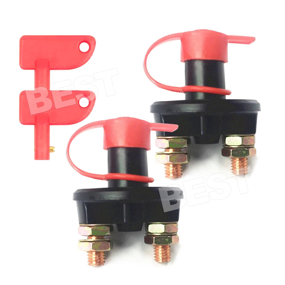 2x Disconnect 12V Battery Isolator Switch Cut Off Power Kill Key Car Marine Boat - view 1